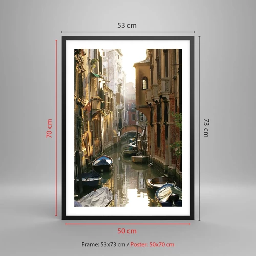 Poster in cornice nera - Un angolo di Venezia - 50x70 cm