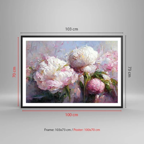 Poster in cornice nera - Un bouquet pieno di vita - 100x70 cm