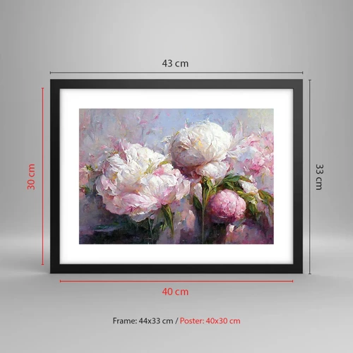 Poster in cornice nera - Un bouquet pieno di vita - 40x30 cm
