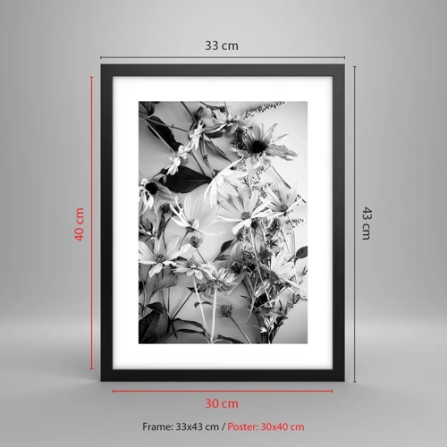Poster in cornice nera - Un non bouquet di fiori - 30x40 cm
