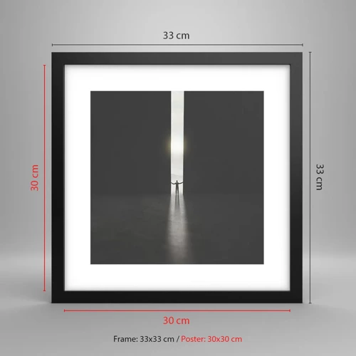 Poster in cornice nera - Un passo verso un chiaro futuro - 30x30 cm