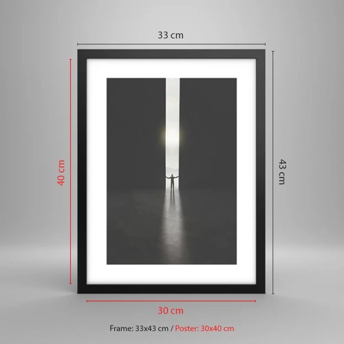 Poster in cornice nera - Un passo verso un chiaro futuro - 30x40 cm