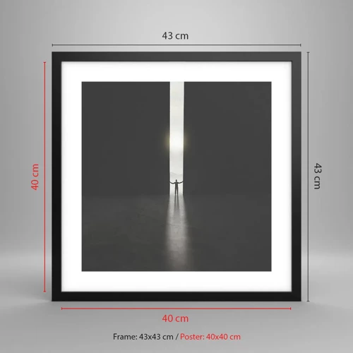 Poster in cornice nera - Un passo verso un chiaro futuro - 40x40 cm