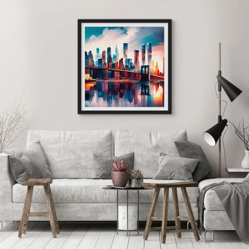 Poster in cornice nera - Una New York spettacolare - 30x30 cm