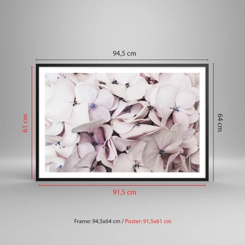 Poster in cornice nera - Un'alluvione di fiori - 91x61 cm