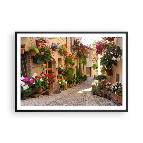 Poster in cornice nera - Un'esplosione di fiori - 100x70 cm