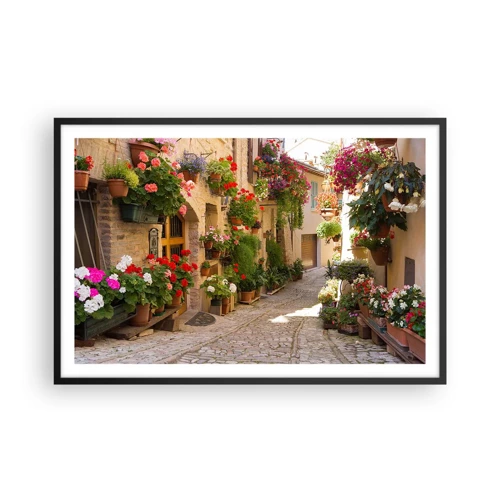 Poster in cornice nera - Un'esplosione di fiori - 91x61 cm