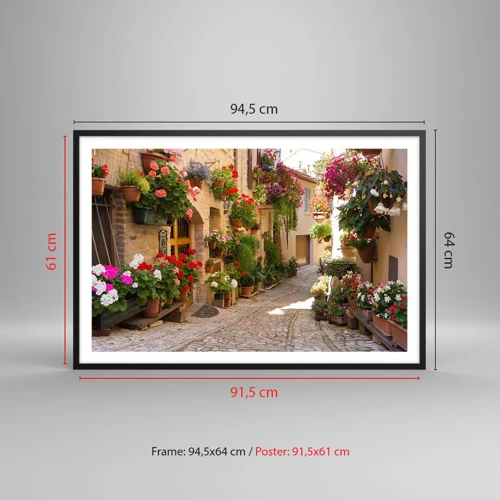 Poster in cornice nera - Un'esplosione di fiori - 91x61 cm