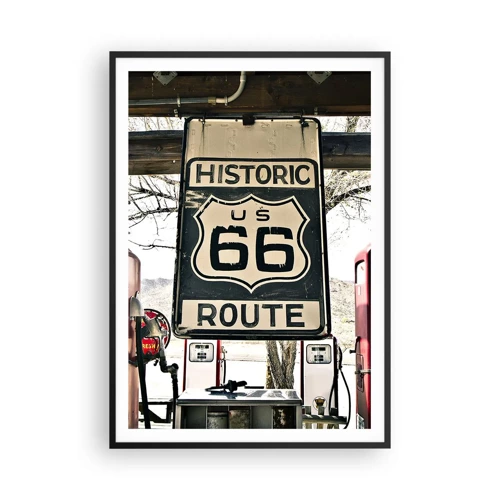 Poster in cornice nera - Viaggio retro americano - 70x100 cm