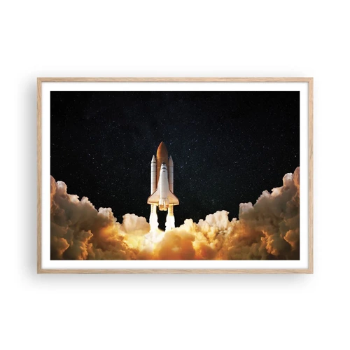 Poster in cornice rovere chiaro - Ad astra! - 100x70 cm