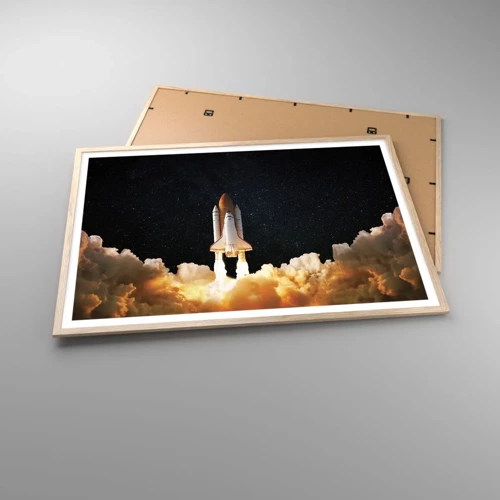 Poster in cornice rovere chiaro - Ad astra! - 100x70 cm