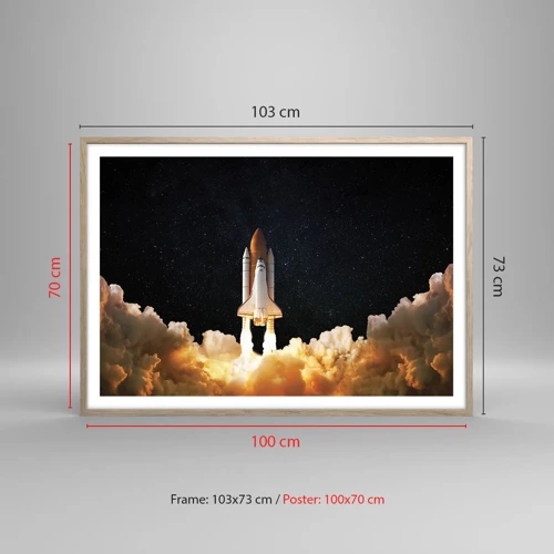 Poster in cornice rovere chiaro - Ad astra! - 100x70 cm