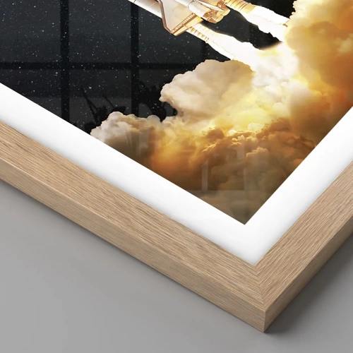 Poster in cornice rovere chiaro - Ad astra! - 100x70 cm