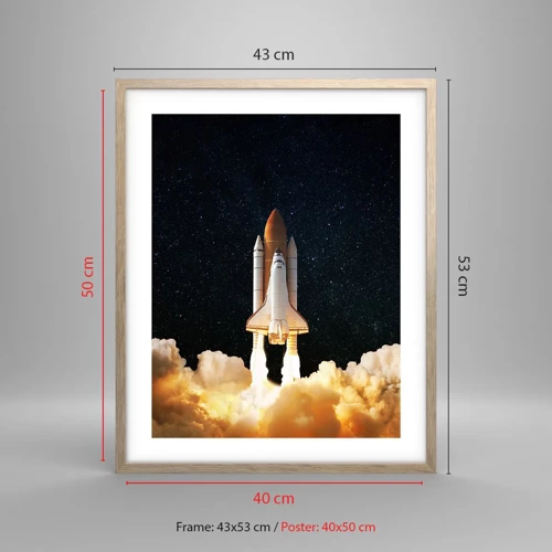 Poster in cornice rovere chiaro - Ad astra! - 40x50 cm