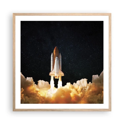 Poster in cornice rovere chiaro - Ad astra! - 60x60 cm