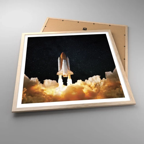 Poster in cornice rovere chiaro - Ad astra! - 60x60 cm