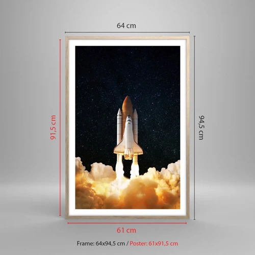 Poster in cornice rovere chiaro - Ad astra! - 61x91 cm