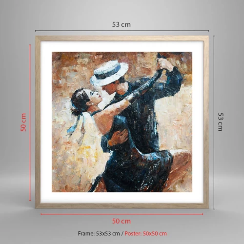 Poster in cornice rovere chiaro - Alla Rodolfo Valentino - 50x50 cm