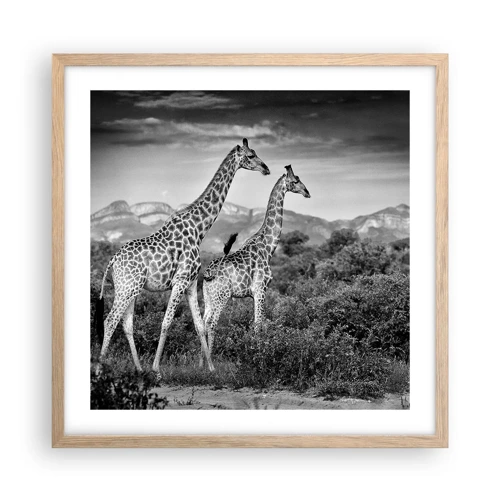 Poster in cornice rovere chiaro - Alta classe in Africa - 50x50 cm