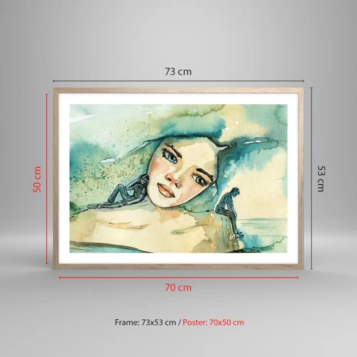 Poster in cornice rovere chiaro - Am I blue? - 70x50 cm