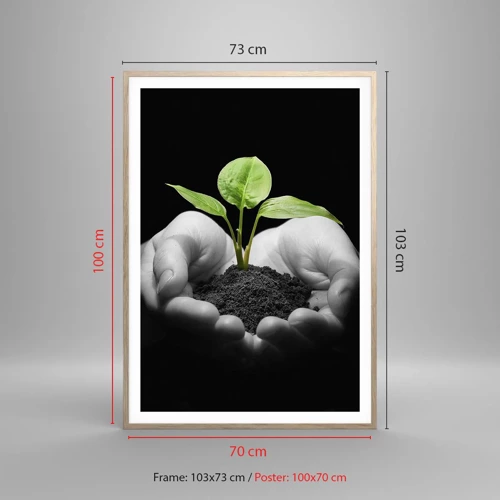 Poster in cornice rovere chiaro - Amo la natura, la proteggo - 70x100 cm