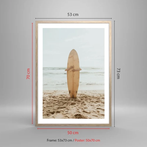 Poster in cornice rovere chiaro - Amore per le onde - 50x70 cm