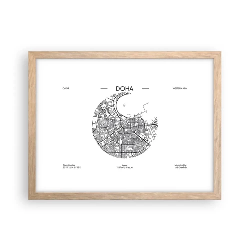 Poster in cornice rovere chiaro - Anatomia di Doha - 40x30 cm