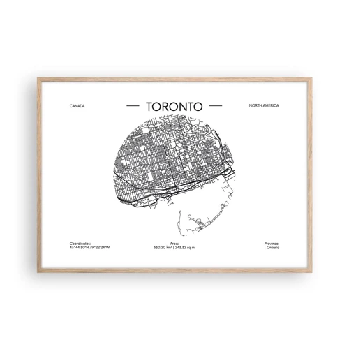 Poster in cornice rovere chiaro - Anatomia di Toronto - 100x70 cm