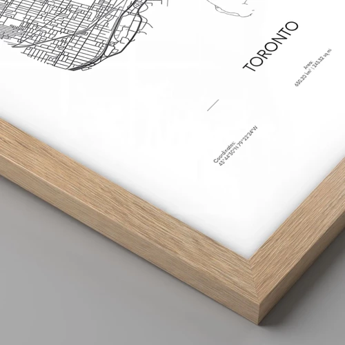 Poster in cornice rovere chiaro - Anatomia di Toronto - 100x70 cm