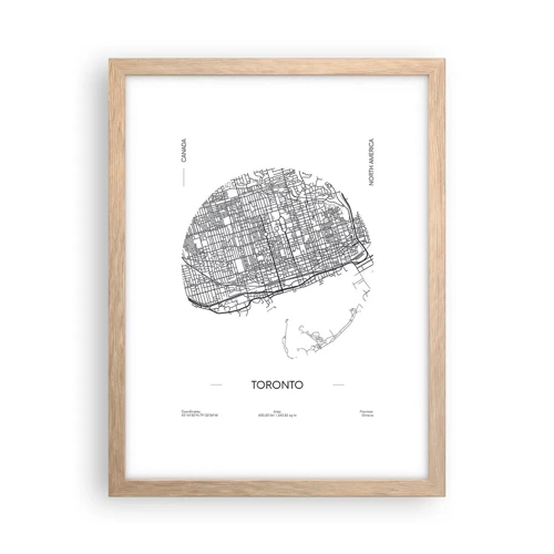 Poster in cornice rovere chiaro - Anatomia di Toronto - 30x40 cm