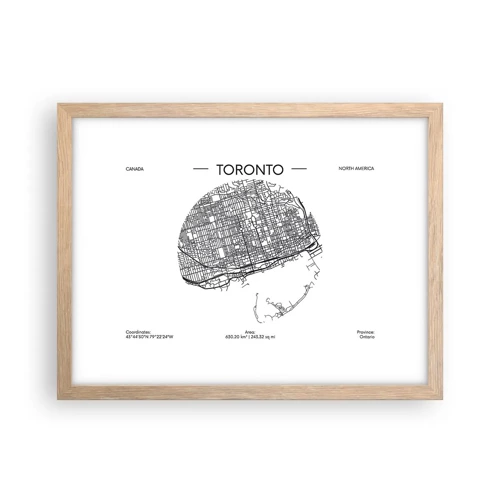 Poster in cornice rovere chiaro - Anatomia di Toronto - 40x30 cm