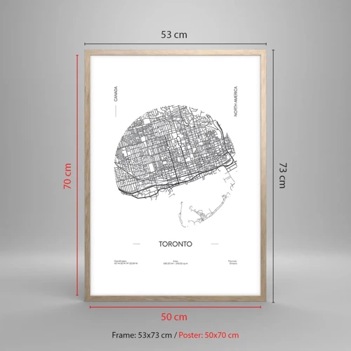 Poster in cornice rovere chiaro - Anatomia di Toronto - 50x70 cm