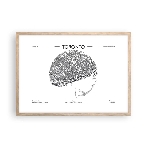 Poster in cornice rovere chiaro - Anatomia di Toronto - 70x50 cm