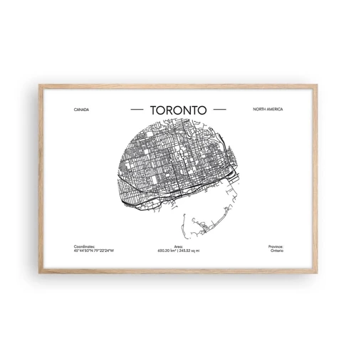 Poster in cornice rovere chiaro - Anatomia di Toronto - 91x61 cm