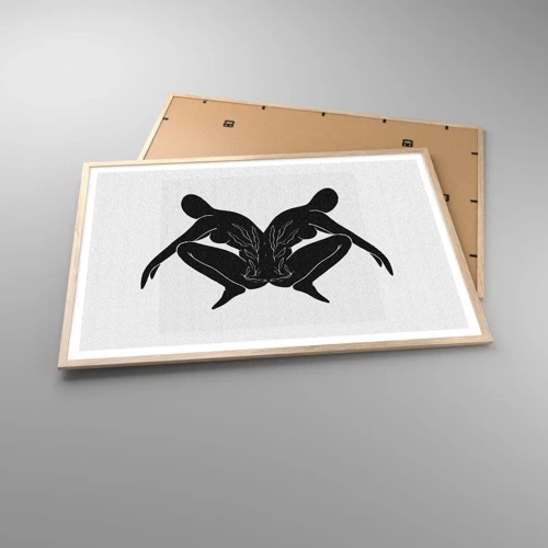Poster in cornice rovere chiaro - Anima comune - 100x70 cm