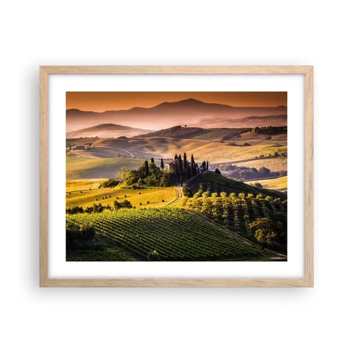 Poster in cornice rovere chiaro - Arcadia: paesaggio toscano - 50x40 cm