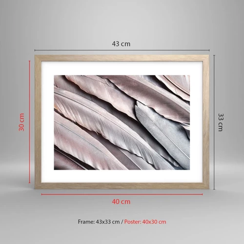 Poster in cornice rovere chiaro - Argento rosato - 40x30 cm