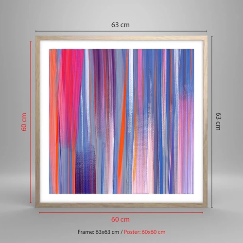 Poster in cornice rovere chiaro - Ascensione arcobaleno - 60x60 cm