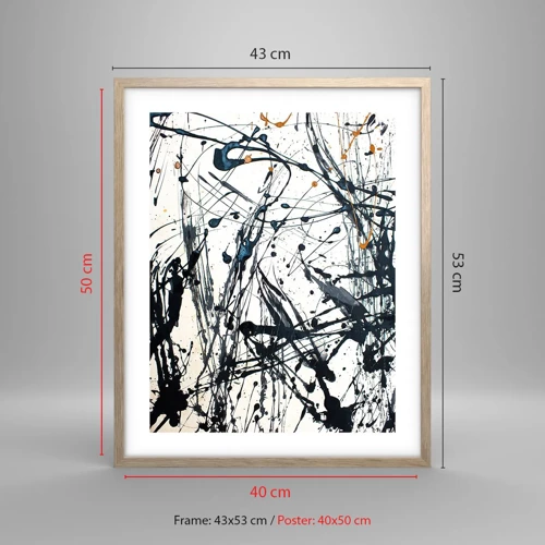 Poster in cornice rovere chiaro - Astrazione espressionistica - 40x50 cm