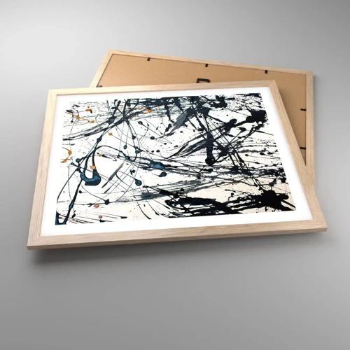 Poster in cornice rovere chiaro - Astrazione espressionistica - 50x40 cm