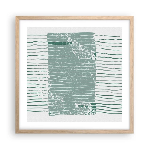 Poster in cornice rovere chiaro - Astrazione marina - 50x50 cm