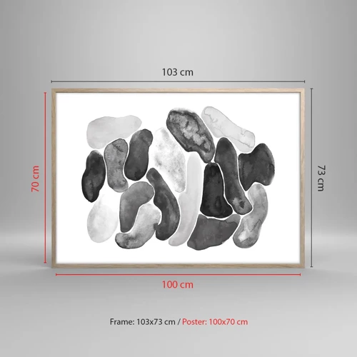 Poster in cornice rovere chiaro - Astrazione rocciosa - 100x70 cm