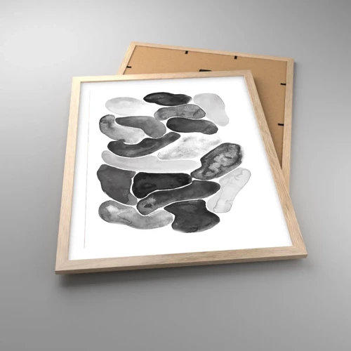 Poster in cornice rovere chiaro - Astrazione rocciosa - 40x50 cm