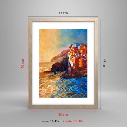 Poster in cornice rovere chiaro - Atmosfera italiana - 30x40 cm