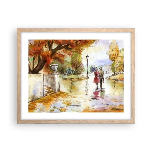 Poster in cornice rovere chiaro - Autunno romantico nel parco - 50x40 cm