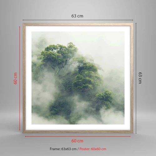 Poster in cornice rovere chiaro - Avvolti dalla nebbia - 60x60 cm