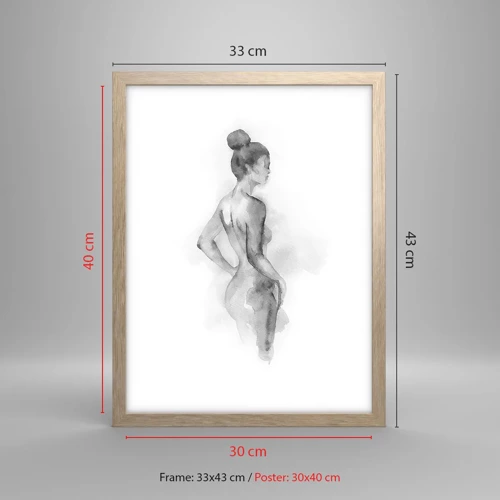 Poster in cornice rovere chiaro - Bella come un quadro - 30x40 cm