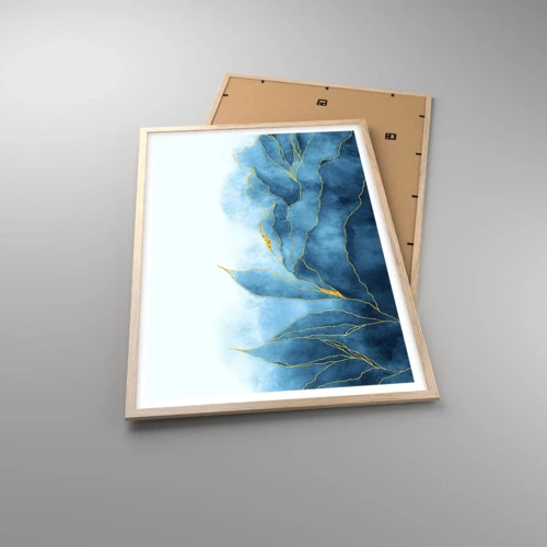 Poster in cornice rovere chiaro - Blu nell'oro - 61x91 cm