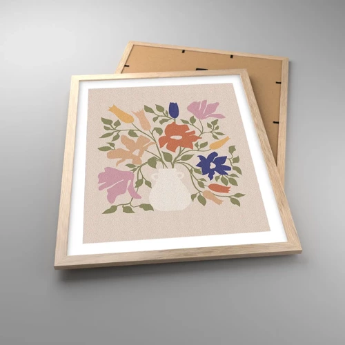 Poster in cornice rovere chiaro - Bouquet delicato - 40x50 cm