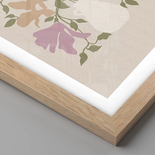 Poster in cornice rovere chiaro - Bouquet delicato - 40x50 cm